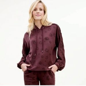 Wine colored leopard print Splendid super soft hoodie size S!